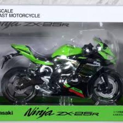 青島 1/12 川崎 Ninja ZX-25R 檸檬綠合金模型