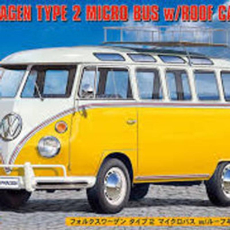1/24 โมเดลรถแวน Volkswagen T2 ชุดโมเดลรถแวนบัสขนาดเล็ก
