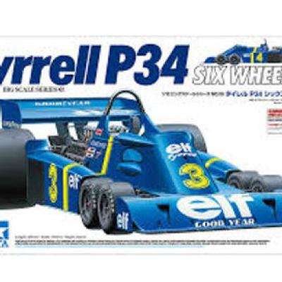 โมเดลรถแข่ง Tyrrell P34 6 ล้อขนาด 1/12 จาก Tamiya (มาพร้อมชิ้นส่วนที่ถูกกระเจิง)