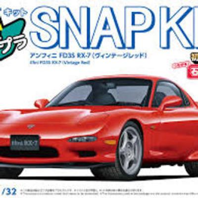 1/32 Efini FD3S RX-7 รถโมเดลสีแดงสไตล์วินเทจ