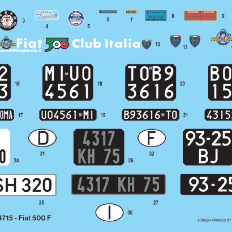 Italeri 4715S 1/12 FIAT 500F 1968 升级版模型车